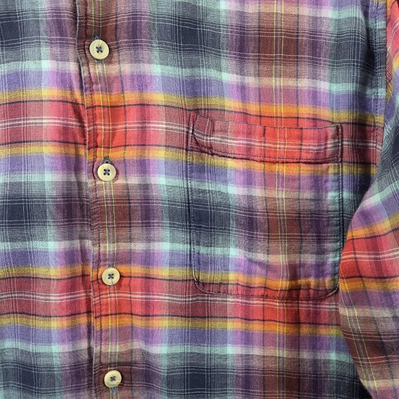 Tommy Bahama Shirt Mens Medium Multicolor Plaid Cotton Button Front Casual - Picture 12 of 12